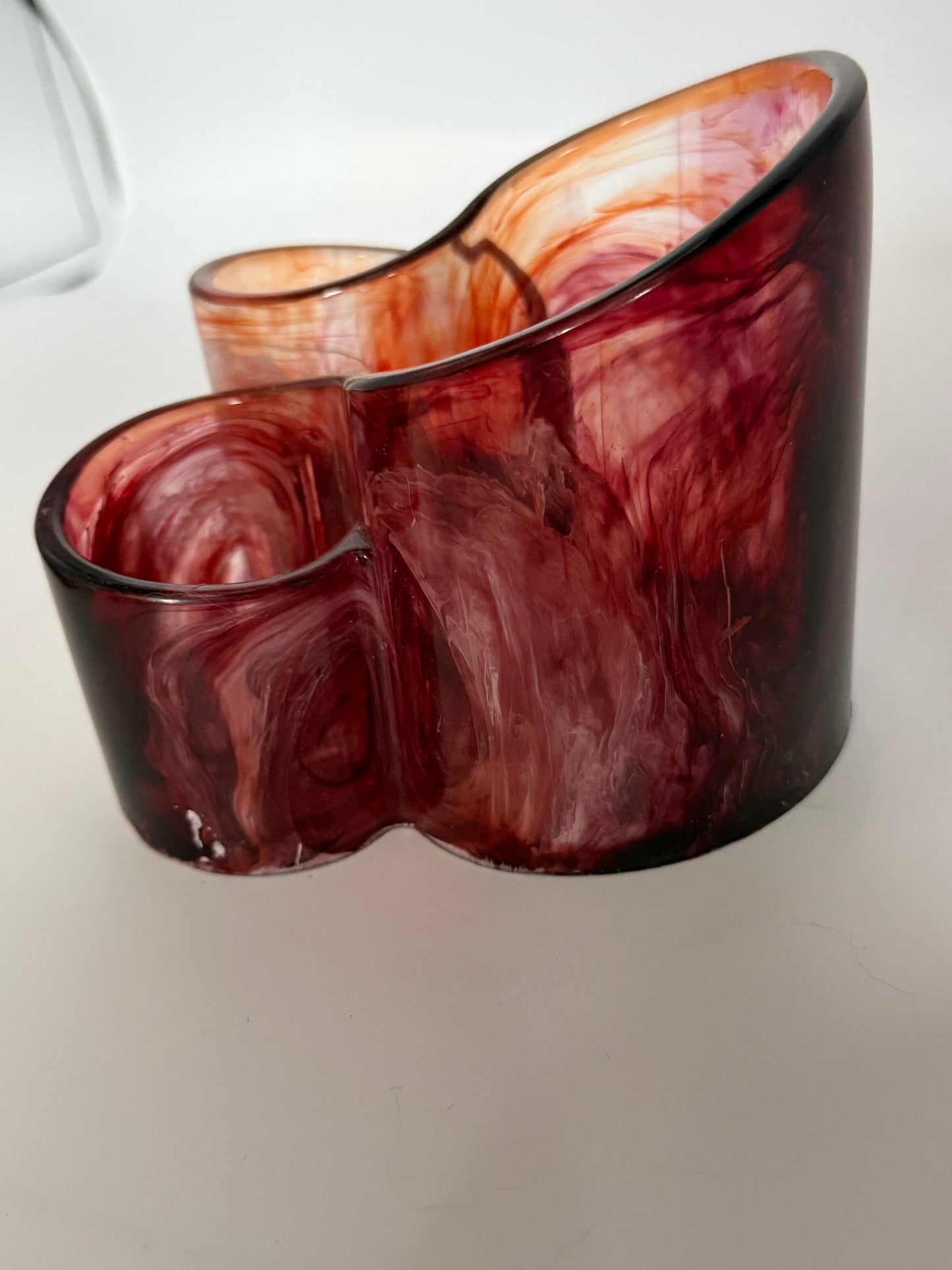 Red three canister pencil/pen holder